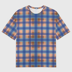 Мужская футболка оверсайз Клетка в клетку