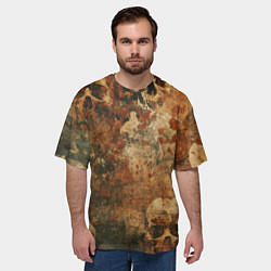 Футболка оверсайз мужская Грязный гранж с черепами, цвет: 3D-принт — фото 2