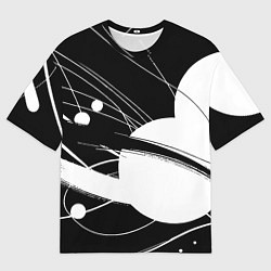 Мужская футболка оверсайз Black and white vanguard abstraction - ai art fant