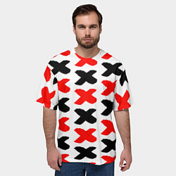 Футболка оверсайз мужская Крестики, цвет: 3D-принт — фото 2