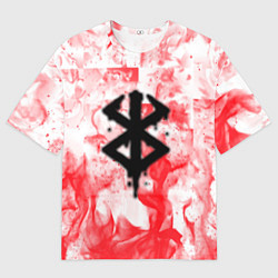 Футболка оверсайз мужская Берсерк лого в огне, цвет: 3D-принт