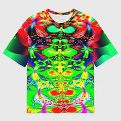 Мужская футболка оверсайз Оптический фрактал кислота