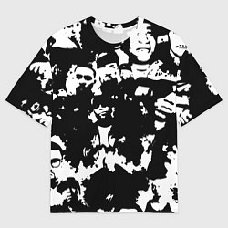 Мужская футболка оверсайз Все рэперы черно белый
