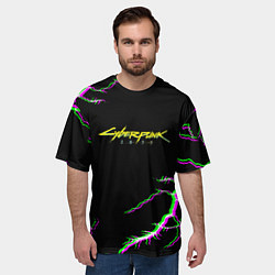 Футболка оверсайз мужская Cyberpunk storm 2077, цвет: 3D-принт — фото 2