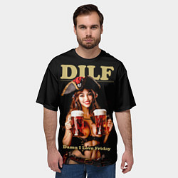 Футболка оверсайз мужская DILF - damn I love Friday, цвет: 3D-принт — фото 2