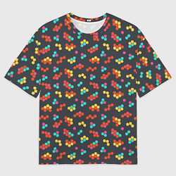 Футболка оверсайз мужская Цветные детали мозаики, цвет: 3D-принт