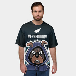 Футболка оверсайз мужская Свободу Павлу Дурову, цвет: 3D-принт — фото 2