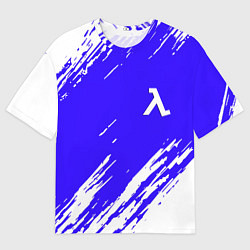 Мужская футболка оверсайз Half life белые краски