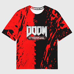 Футболка оверсайз мужская Doom eternal краски, цвет: 3D-принт