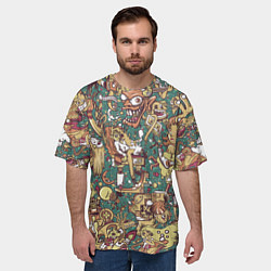 Футболка оверсайз мужская Монстры и девушки, цвет: 3D-принт — фото 2