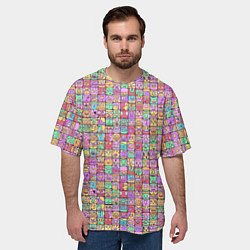Футболка оверсайз мужская Человечки эмоциональные, цвет: 3D-принт — фото 2