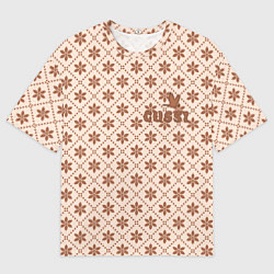 Мужская футболка оверсайз Гусси - надпись узор