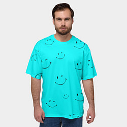 Футболка оверсайз мужская Подмигивающая улыбка, цвет: 3D-принт — фото 2