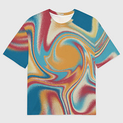 Мужская футболка оверсайз Абстракция цветные вихри