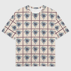 Мужская футболка оверсайз Паттерн витраж графичная роза