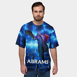 Футболка оверсайз мужская Deadlock Abrams синие молнии, цвет: 3D-принт — фото 2
