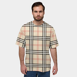 Футболка оверсайз мужская Стильная клетка - шотландка, цвет: 3D-принт — фото 2