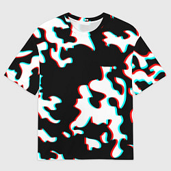 Футболка оверсайз мужская Камуфляж глитч, цвет: 3D-принт