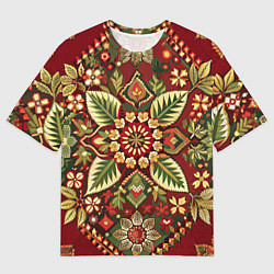Мужская футболка оверсайз Русские классические узоры и орнамент