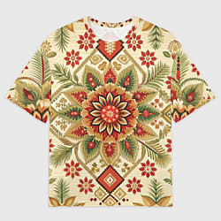 Мужская футболка оверсайз Стиль советского ковра узоры и орнамент