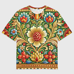 Мужская футболка оверсайз Стиль советского ковра узоры и орнамент