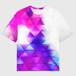 Мужская футболка оверсайз Неоновые треугольники абстракция