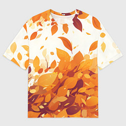 Мужская футболка оверсайз Осенние опавшие листья