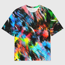 Мужская футболка оверсайз Цветные краски абстракция