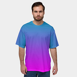 Футболка оверсайз мужская Неоновая текстура градиента, цвет: 3D-принт — фото 2