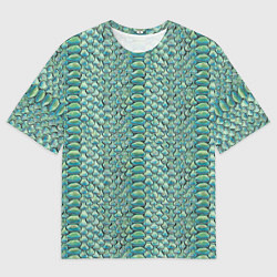 Мужская футболка оверсайз Змеиная кожа паттерн