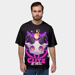 Футболка оверсайз мужская Cute as hell, цвет: 3D-принт — фото 2