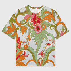 Мужская футболка оверсайз Яркий цветочный узор