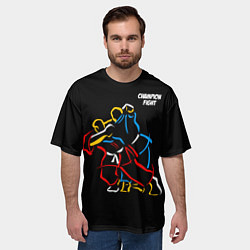 Футболка оверсайз мужская Champion fight, цвет: 3D-принт — фото 2