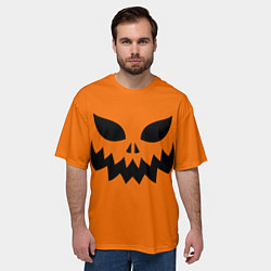 Футболка оверсайз мужская Злая тыква верх, цвет: 3D-принт — фото 2