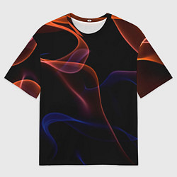 Мужская футболка оверсайз Нейросеть пламя огня