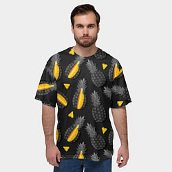 Футболка оверсайз мужская Ананасный паттерн, цвет: 3D-принт — фото 2