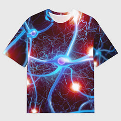 Мужская футболка оверсайз Нейронная сеть - аксоны