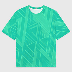 Футболка оверсайз мужская Мятный зелёный однотонный геометричный, цвет: 3D-принт