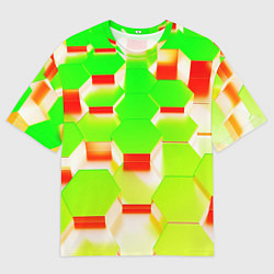 Мужская футболка оверсайз Кислотные соты