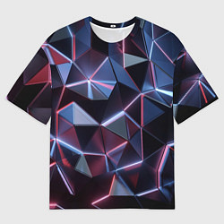 Мужская футболка оверсайз Неоновые геометрические плиты