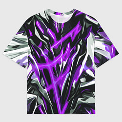 Мужская футболка оверсайз Фиолетовая энергетическая абстракция