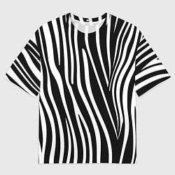 Футболка оверсайз мужская Полоски зебры, цвет: 3D-принт