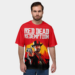 Футболка оверсайз мужская Red Dead Redemption - cowboys, цвет: 3D-принт — фото 2