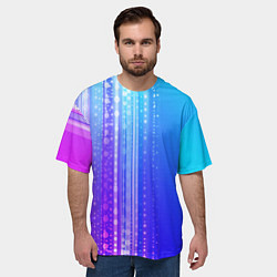 Футболка оверсайз мужская Неоновая абстракция полосы, цвет: 3D-принт — фото 2