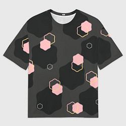 Футболка оверсайз мужская Геометрия на темном фоне, цвет: 3D-принт