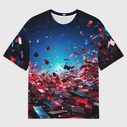 Мужская футболка оверсайз Осколки плит в движении