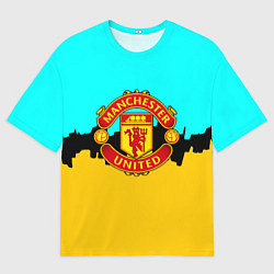 Футболка оверсайз мужская Манчестер Юнайтед текстура, цвет: 3D-принт