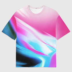 Мужская футболка оверсайз Неоновые краски градиент