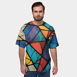 Футболка оверсайз мужская Цветное стекло витраж, цвет: 3D-принт — фото 2