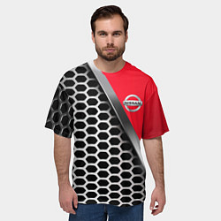 Футболка оверсайз мужская Nissan metalic auto, цвет: 3D-принт — фото 2